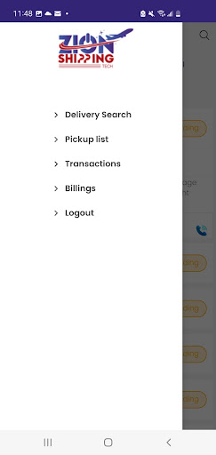Zion Shipping Driver Screen 3
