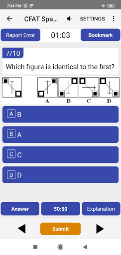 CFAT Trainer App Screen 3