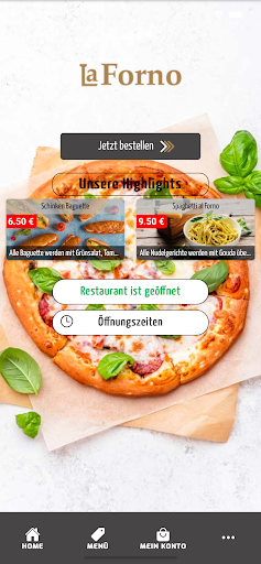 Android application La Forno screenshort