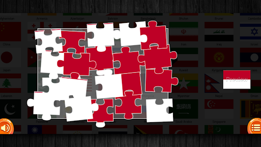 Asian Flags Jigsaw Puzzle