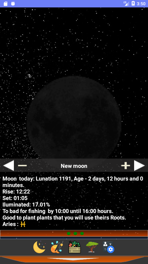 Android application Organic Lunar Calendar screenshort