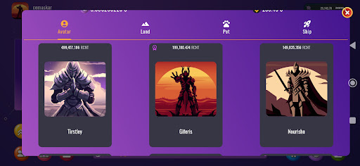 Rich Continents NFT Game Screen 2