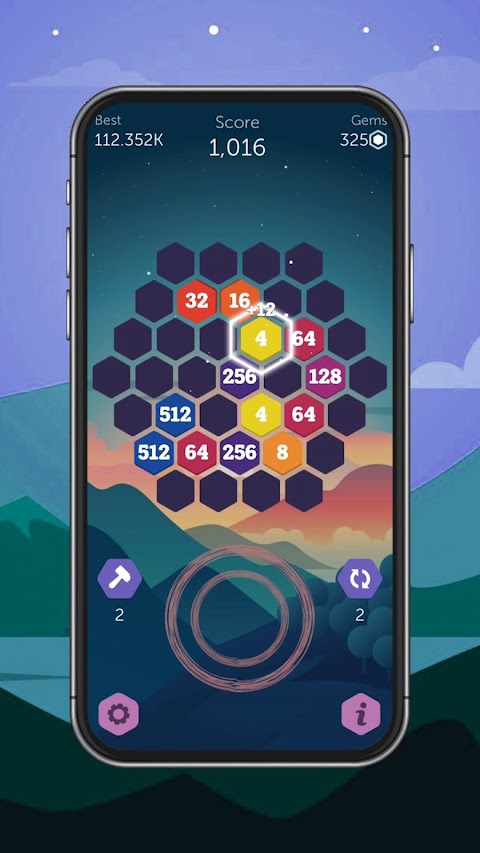 Merge Hexa Puzzle - 2048 Gameのおすすめ画像1