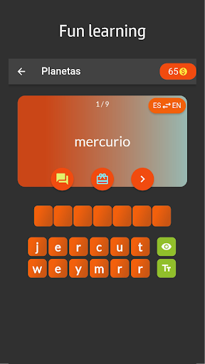 Vocabulary flashcards Screen 3