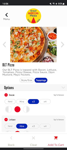 Screenshot of Great American Pizza