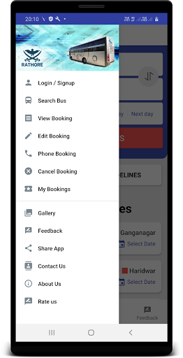 Android application Rathore Travels screenshort