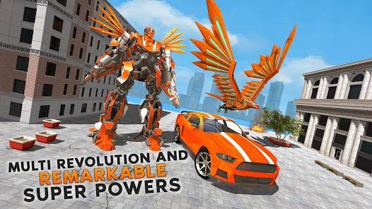 Flying Eagle Robot Car Game 3D  screenshots 1