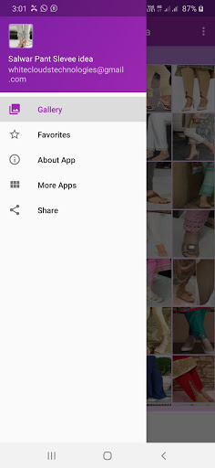 Android application Salwar Pant Sleeve idea screenshort