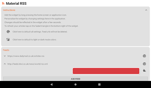 Material RSS - Home Widget