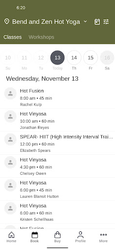 Bend and Zen Hot Yoga Screenshot 2 - AppWisp.com