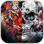 Graffiti Gothic Tiger Skull Theme  Icon