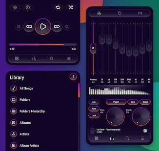 Liv Dark - Poweramp v3 Skin Ekran görüntüsü