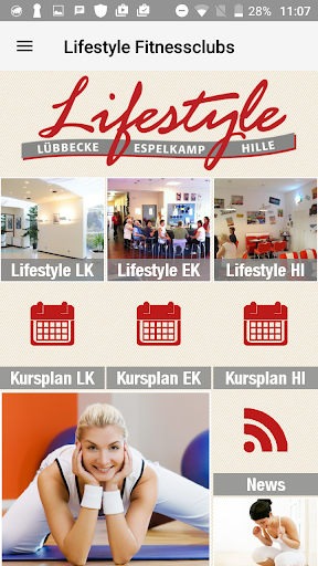 Android application Lifestyle Fitnessclubs screenshort