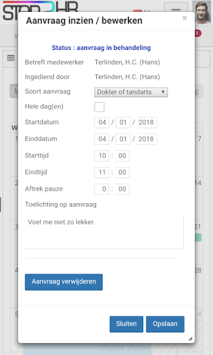 Verlofapp - Verlofregistratie Screen 2