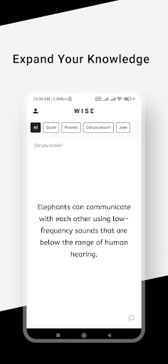 Wise Threads - Knowledge App Screen 2