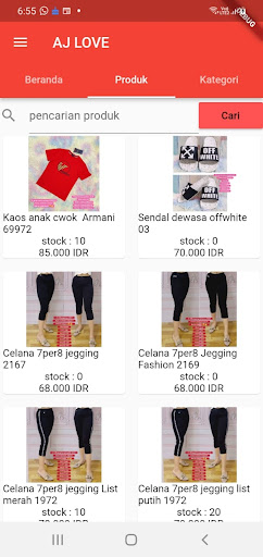 Android application AJ Love Fashion screenshort