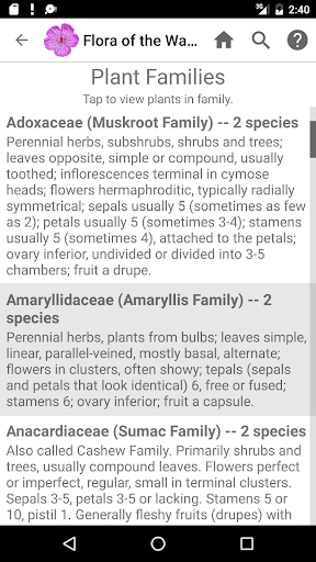 Screenshot of Flora of the Wasatch