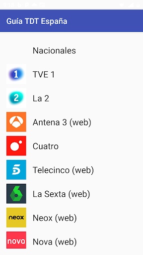 Android application Guía TDT (TV) España screenshort