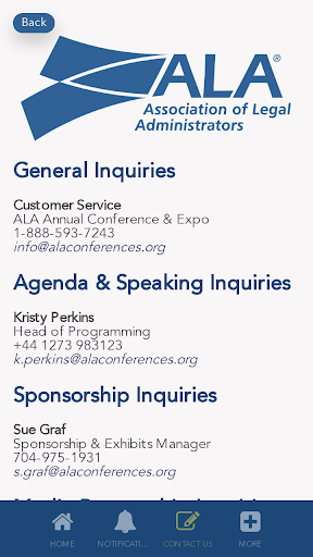 Android application ALA Events Portal screenshort