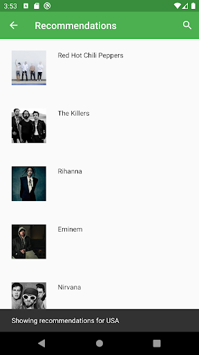 Favourite Musicians Screen 3