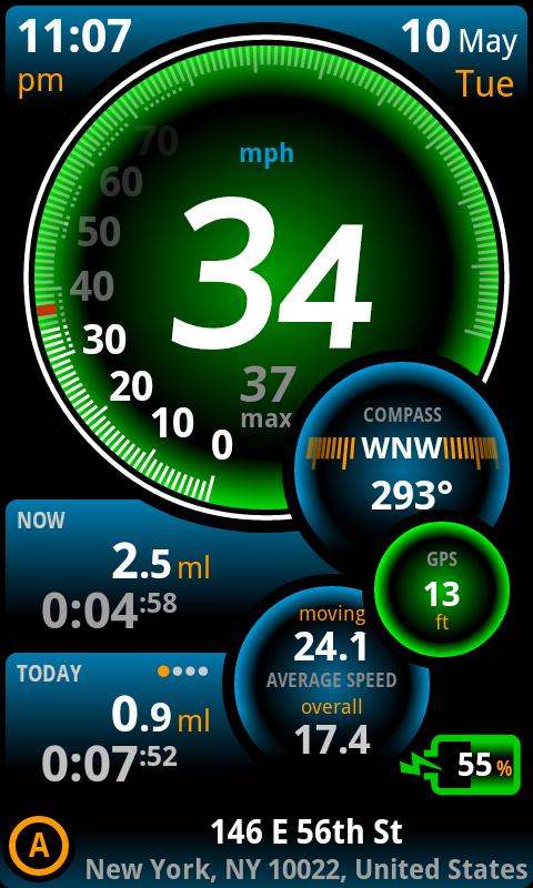 Android application Ulysse Speedometer Pro screenshort