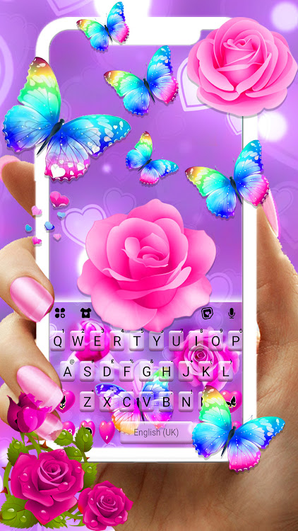 Pink Rose Butterfly Theme - 8.7.0_0427 - (Android)