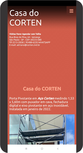 Android application CASA DO CORTEN screenshort