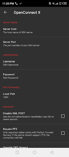OpenConnect X for Android Screen 2
