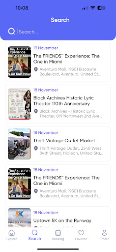 Android application Miami Events screenshort