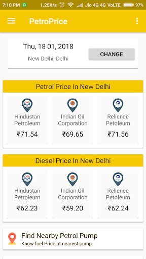 Android application PetroPrice Petrol Diesel Price screenshort