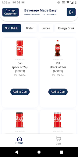 Beverage Cart Sales App Screen 3