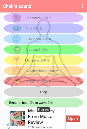 Android application Chakra sound screenshort