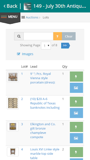 Android application Auction Flex Mobile screenshort