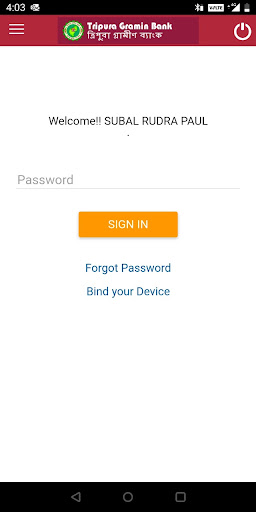 Android application Tripura Gramin Bank mBanking screenshort