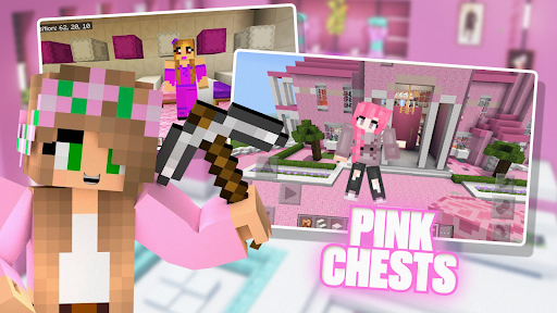 Pink house & furniture MCPE 3