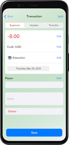 Screenshot of Pefi: Expense Tracker
