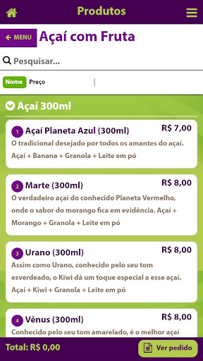 Planeta Roxo Açaí Screen 2