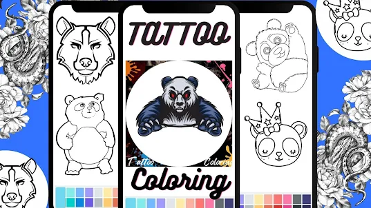 Tattoo Bear Coloring Book