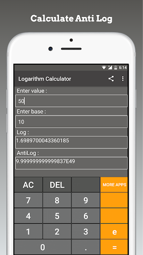 Screenshot of Logarithm Calculator