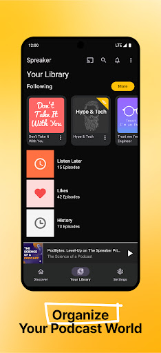Screenshot of Spreaker Podcasts