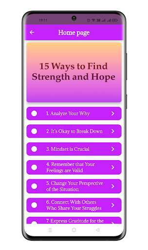 Android application Find strength screenshort