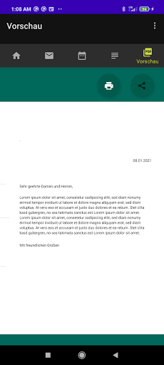 Letters as PDF files Screen 3