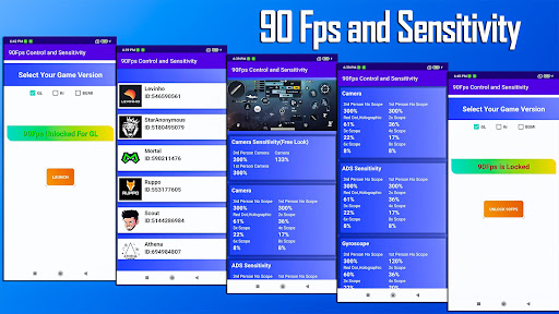 Android application Controls & Sensitivity 90fps screenshort