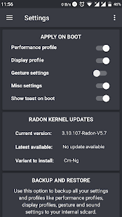 Radon Kernel Control Captura de pantalla