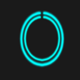 Ligh Blue C-Circle Neon Clock icon