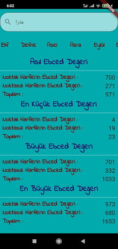 Ebced Hesapla Screen 2