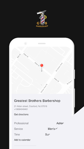 Android application Greatest Brothers Barbershop screenshort