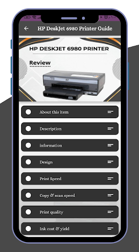 HP DeskJet 6980 Printer Guide Screen 2