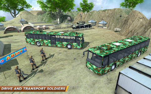 Army Coach Bus Hill Driving 3D