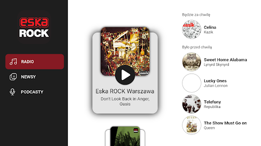 Android application Radio Eska ROCK na TV screenshort
